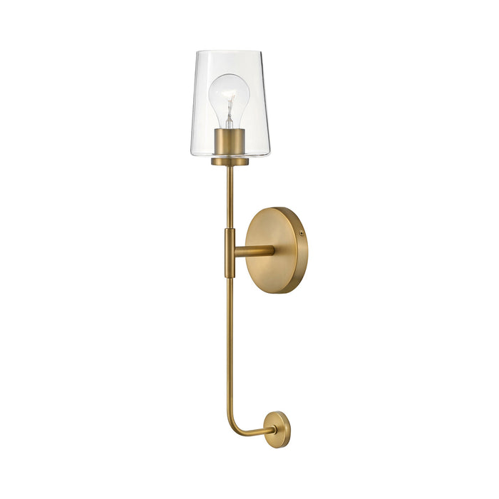 Kline Bath Wall Light in Lacquered Brass (23-Inch).