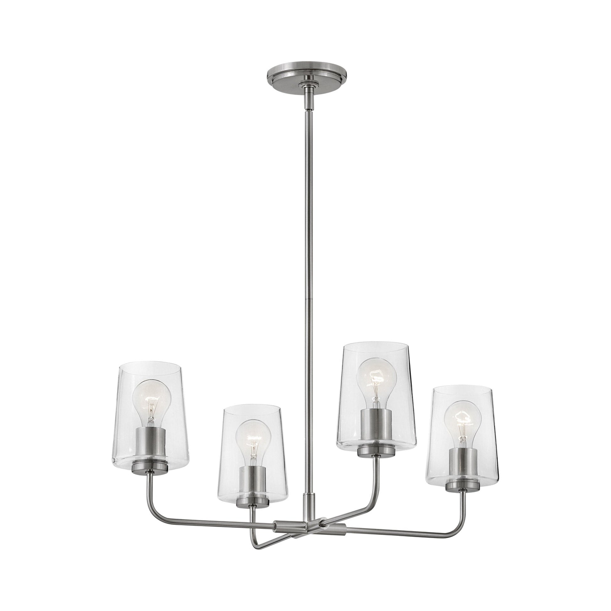 Kline Chandelier in Brushed Nickel.