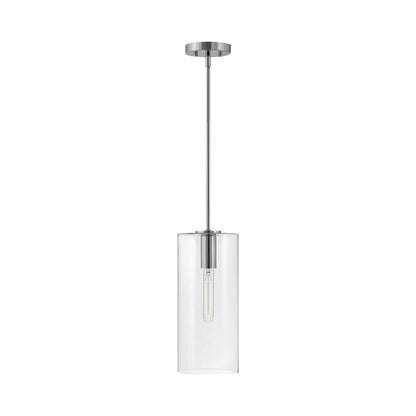 Lane Pendant Light in Polished Nickel/Clear.