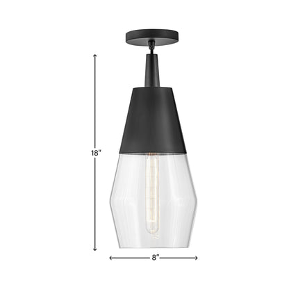 Livie Pendant Light - line drawing.