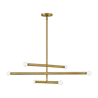 Millie Convertible Pendant Light in Lacquered Brass (6-Light).