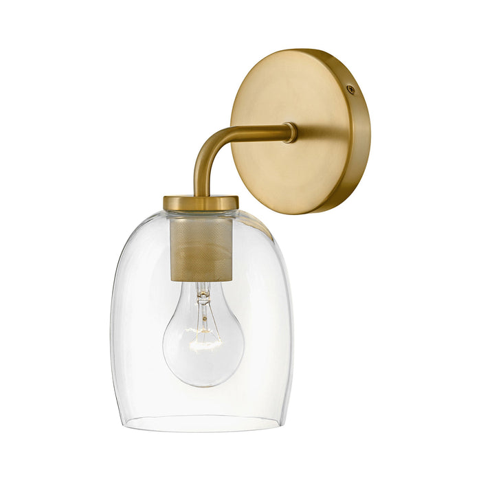 Percy Bath Wall Light in Lacquered Brass.