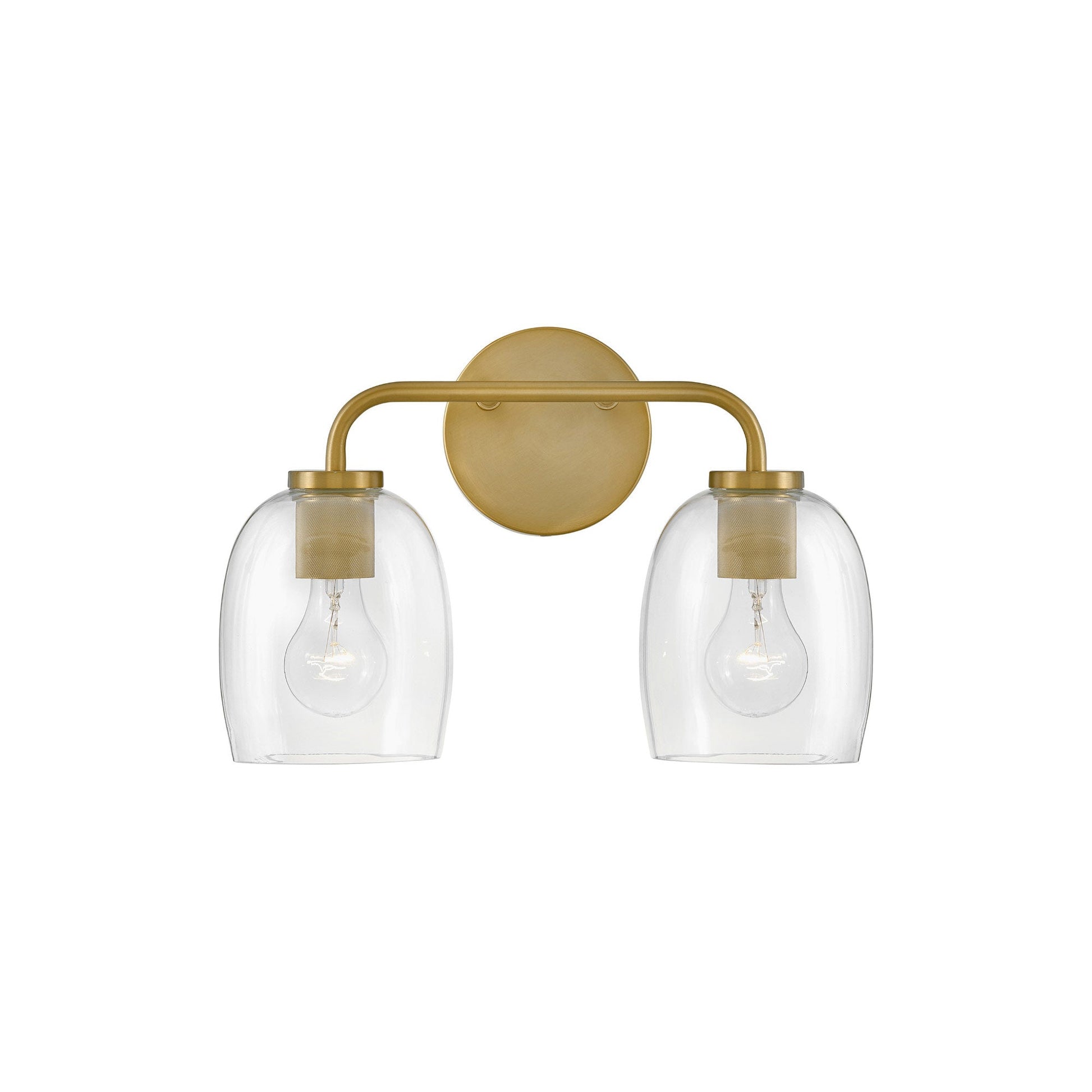 Percy Vanity Wall Light in Lacquered Brass (2-Light).