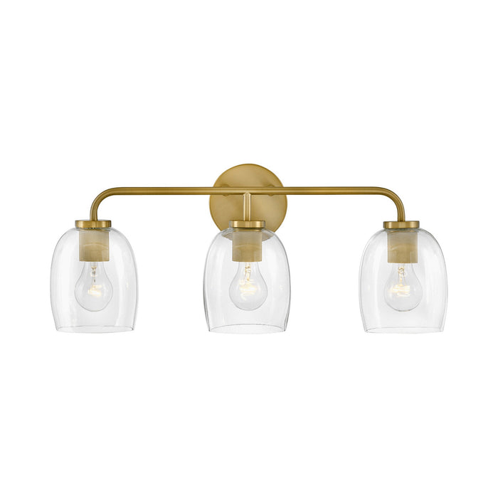 Percy Vanity Wall Light in Lacquered Brass (3-Light).
