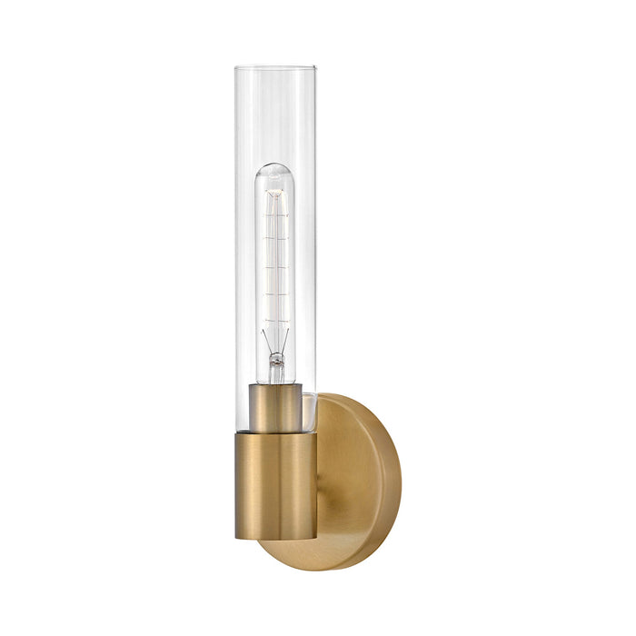 Shea Bath Wall Light in Lacquered Brass.