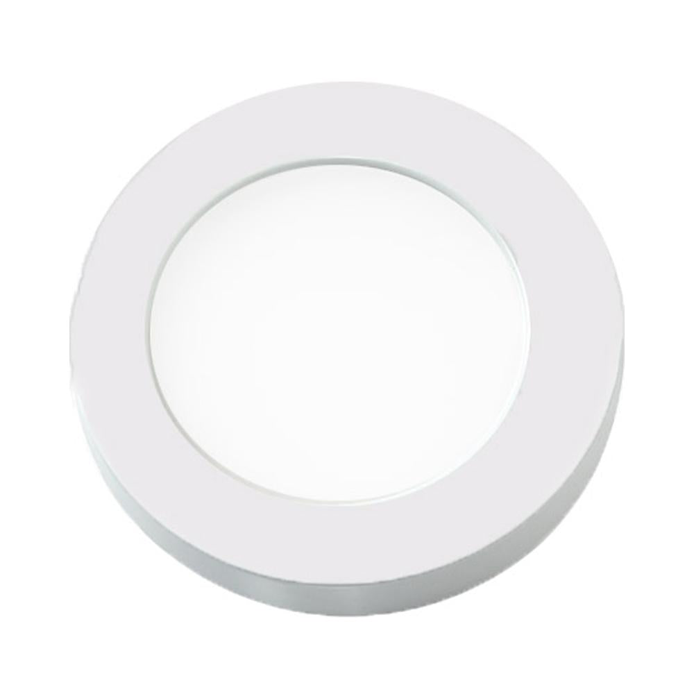 LED 90 Round LED Button Light in White.