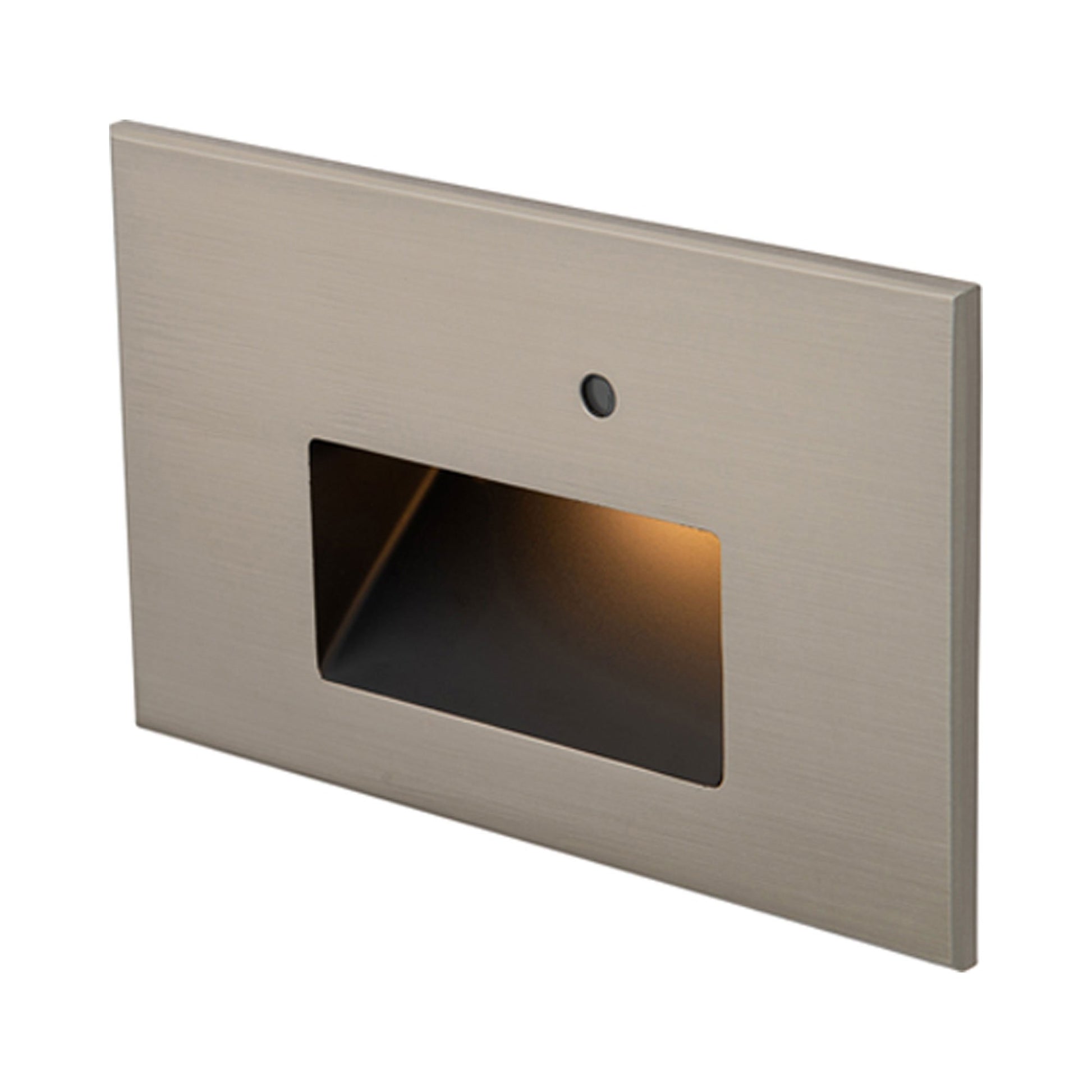 LED Step Light with Photocell in Brush Nickel on Aluminum (Horizontal).