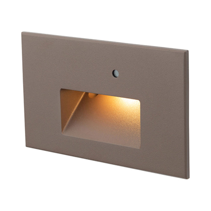 LED Step Light with Photocell in Bronze on Aluminum (Horizontal).