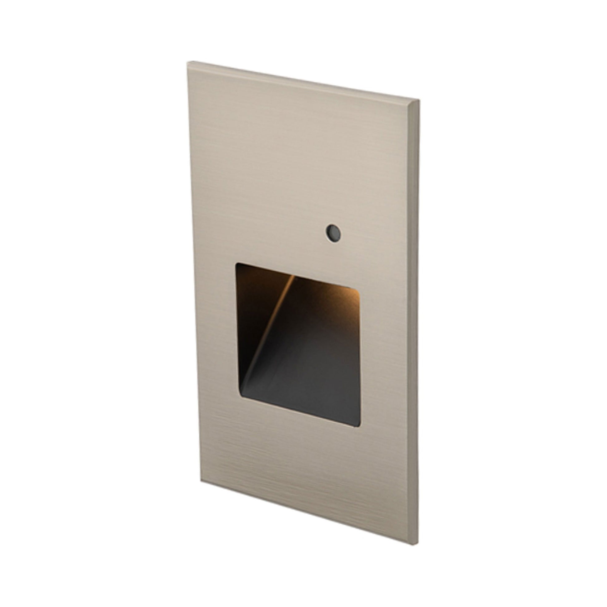 LED Step Light with Photocell in Brush Nickel on Aluminum (Vertical).