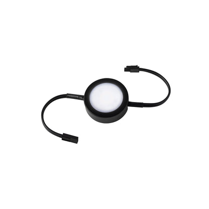 LED Undercabinet Puck Light in Black (1 Single Wired Puck Light with Cord).