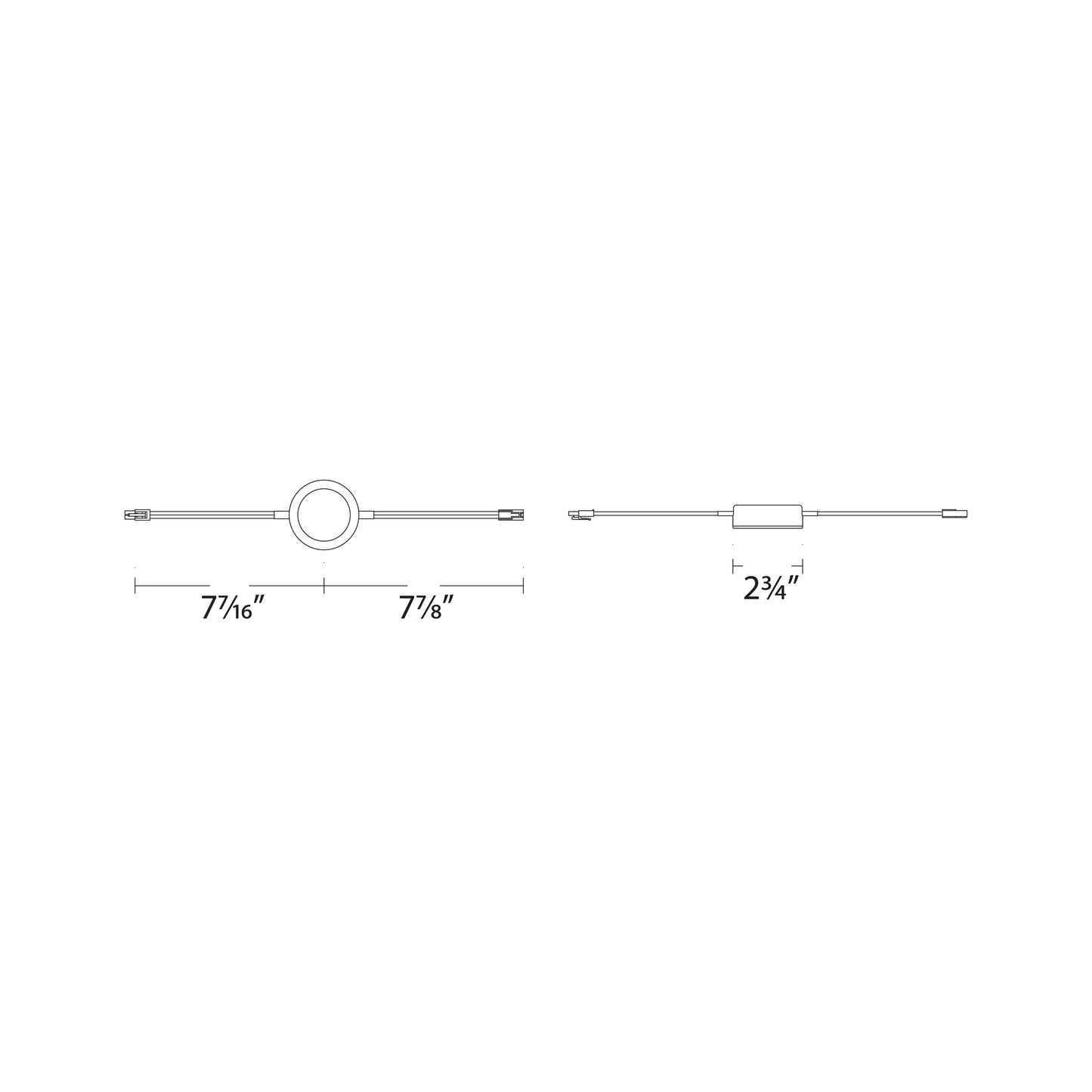 LED Undercabinet Puck Light - line drawing.