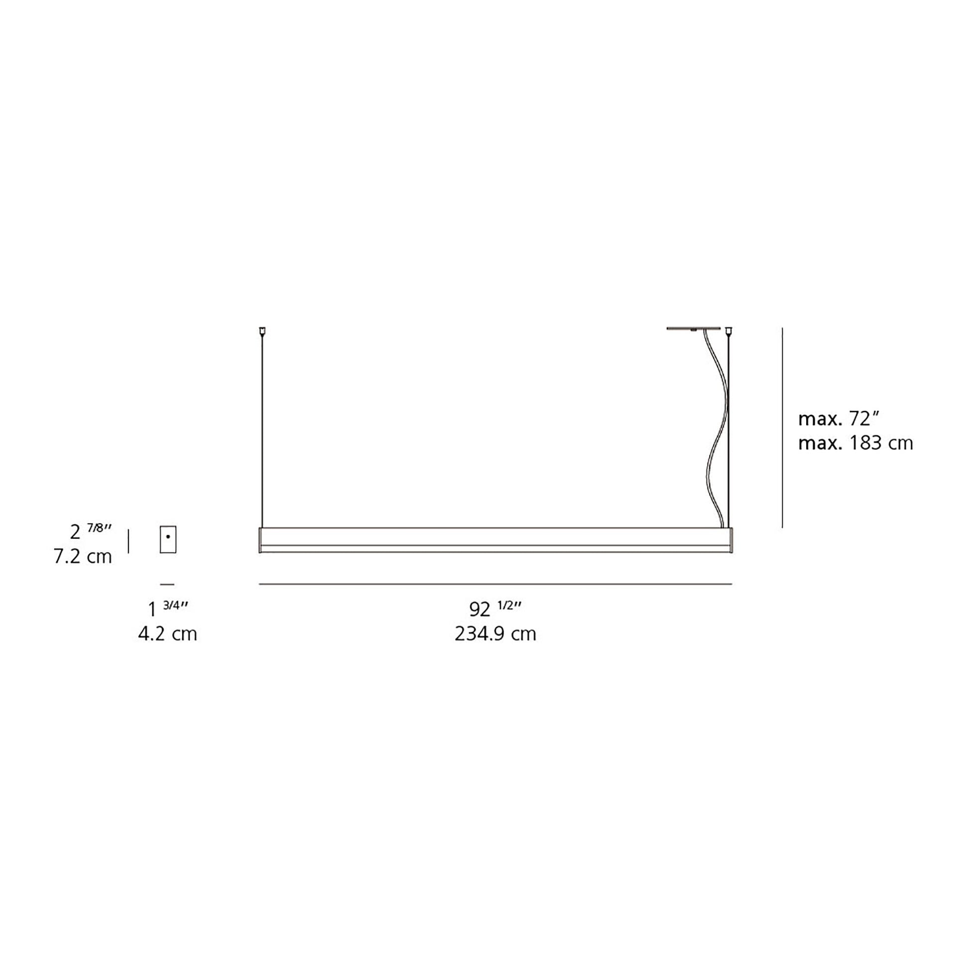 LEDbar Square Suspension Light - line drawing.