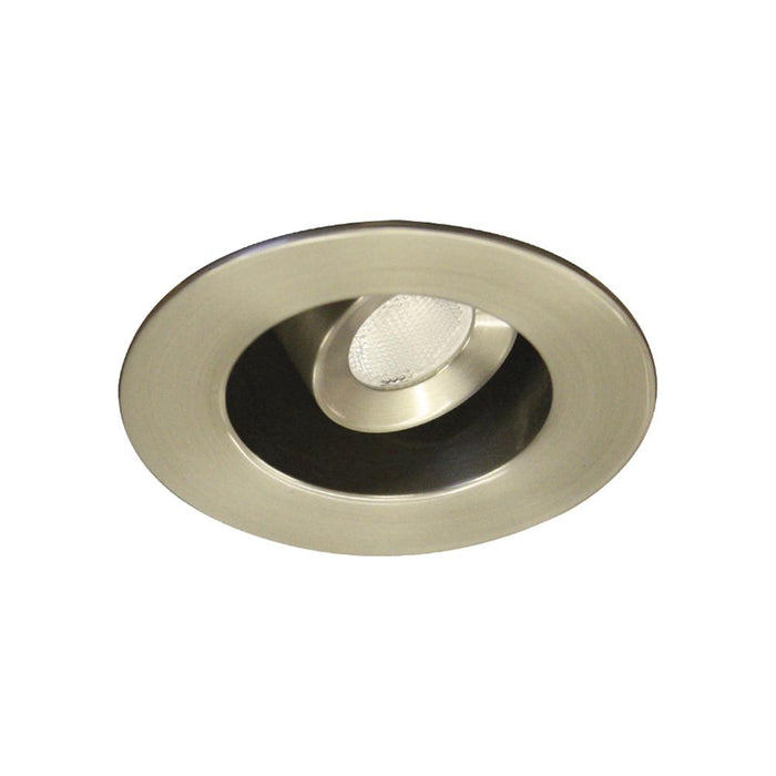 LEDme 1 Inch Round Adjustable LED Downlight in Brushed Nickel.