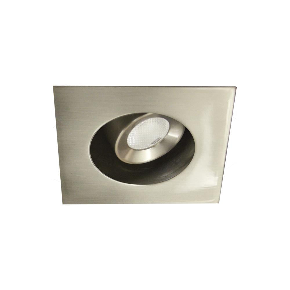 LEDme 1 Inch Square Adjustable LED Downlight in Brushed Nickel.