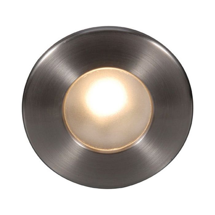 LEDme Full Round LED Step and Wall Light in Brushed Nickel.