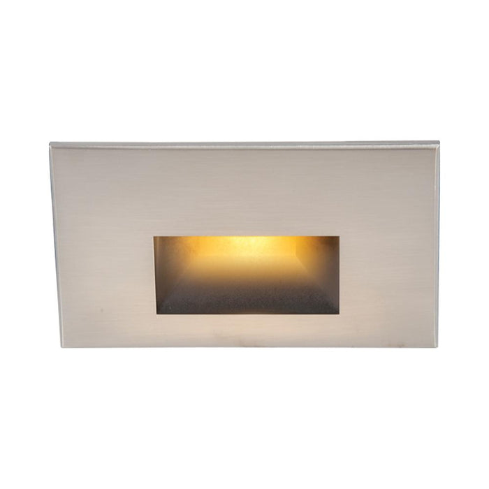 LEDme Horizontal LED Step and Wall Light in Amber/Brushed Nickel.