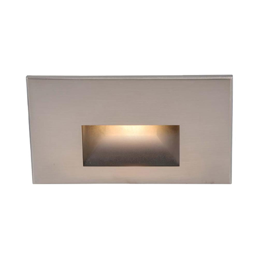 LEDme Horizontal LED Step and Wall Light in White/Brushed Nickel.