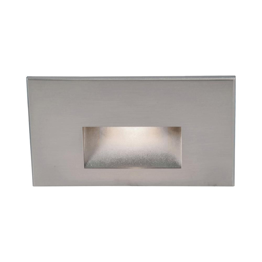 LEDme Horizontal LED Step and Wall Light in White/Stainless Steel.
