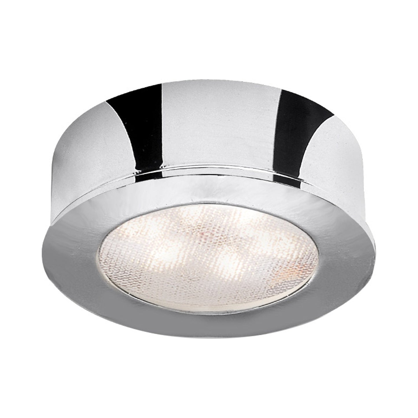 LEDme Round LED Button Light in Chrome.