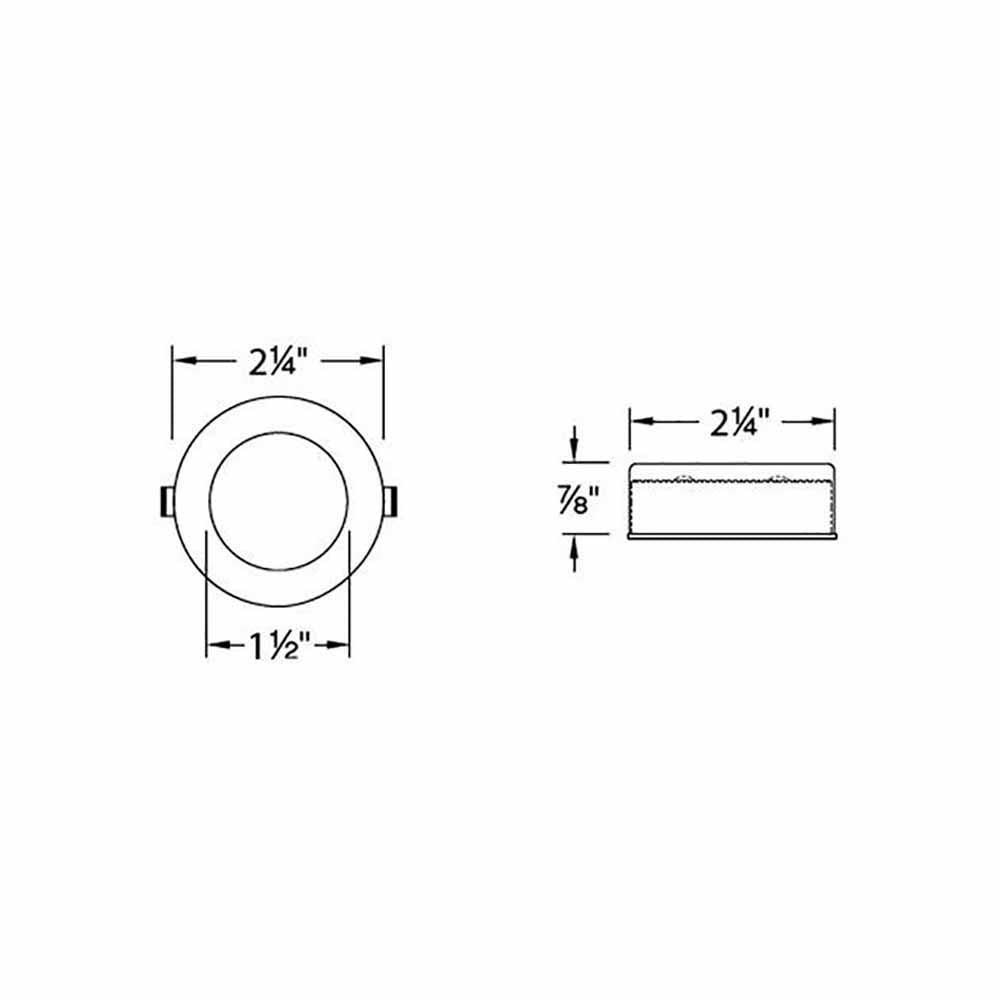 LEDme Round LED Button Light - line drawing.