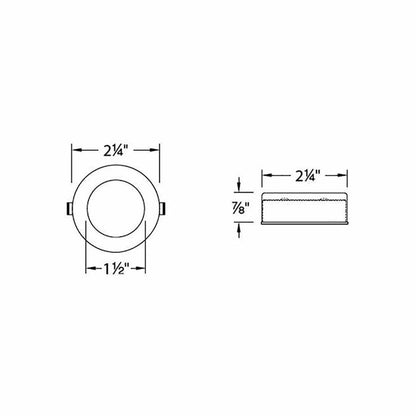 LEDme Round LED Button Light - line drawing.