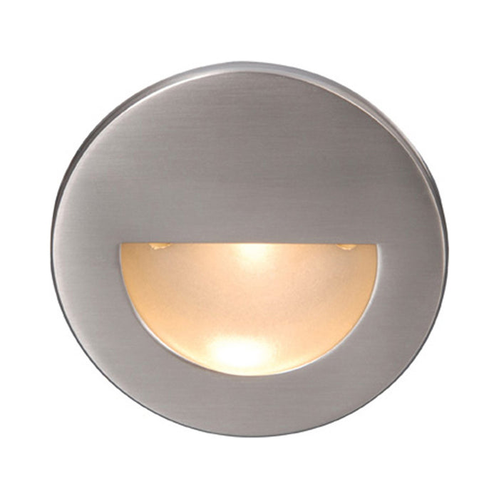 LEDme Round LED Step and Wall Light in Amber/Brushed Nickel.