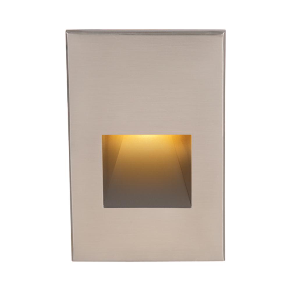 LEDme Vertical LED Step and Wall Light in Amber/Brushed Nickel.