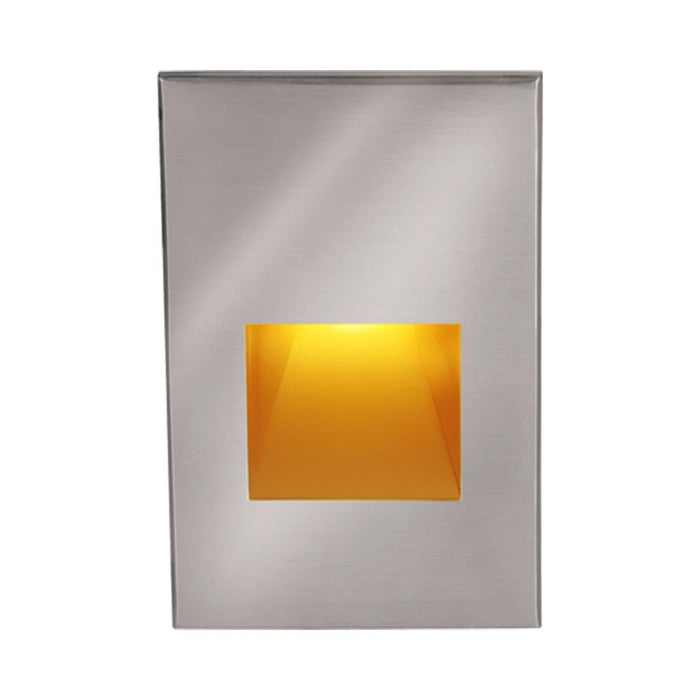 LEDme Vertical LED Step and Wall Light in Amber/Stainless Steel.