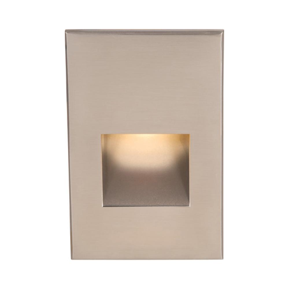 LEDme Vertical LED Step and Wall Light in White/Brushed Nickel.