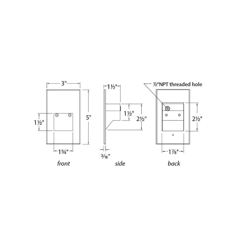 LEDme Vertical LED Step and Wall Light - line drawing.