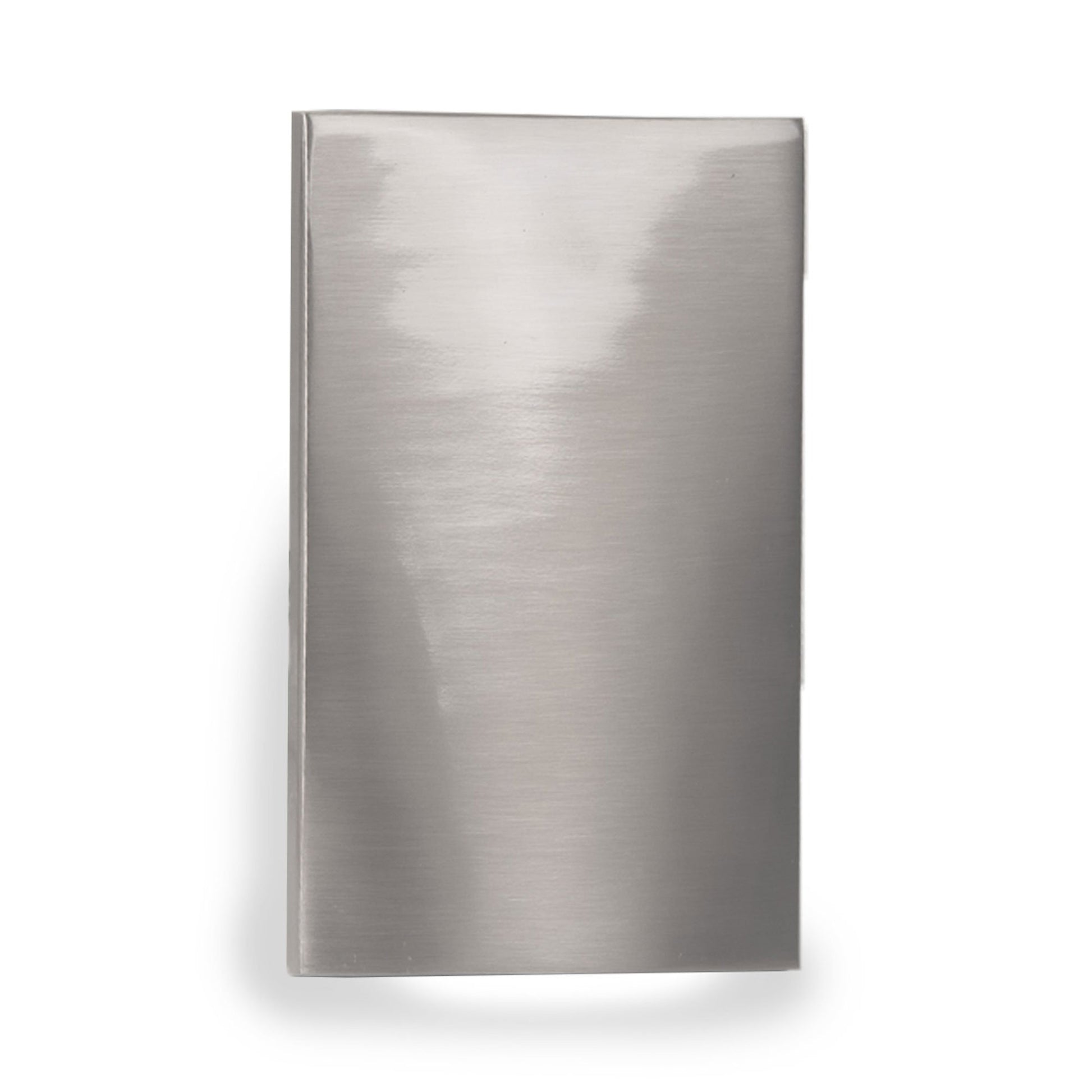 LEDme Vertical Scoop LED Step and Wall Light in Amber/Brushed Nickel.