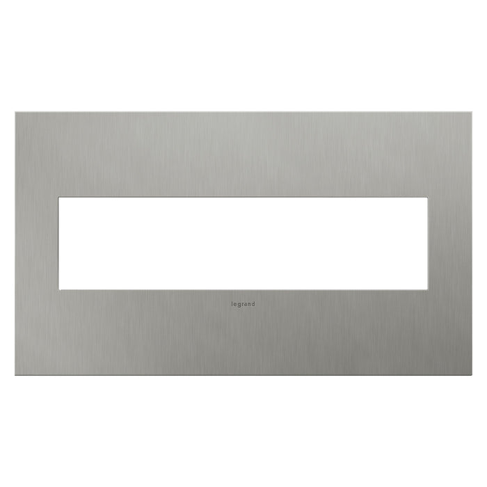 adorne® Cast Metals Wall Plate in Brushed Stainless Steel (4-Gang).
