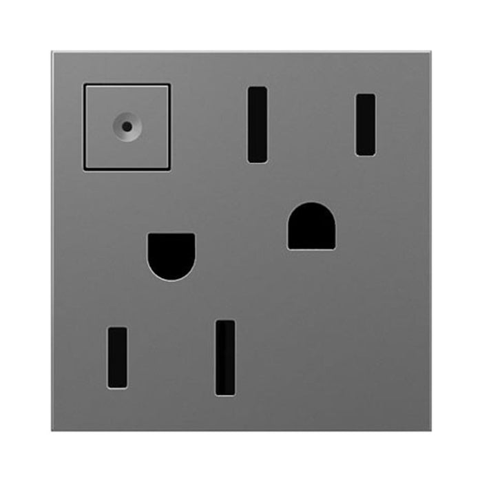 adorne® Energy-Saving On/Off Outlet in Magnesium.