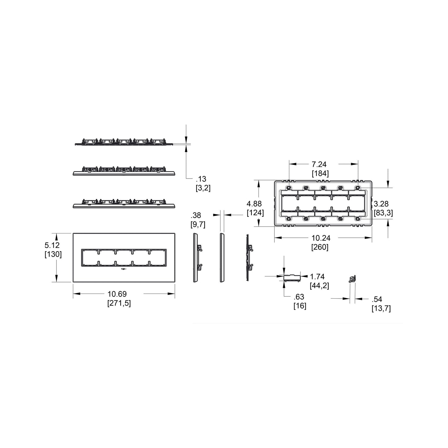 adorne® Plastics Wall Plate - line drawing.