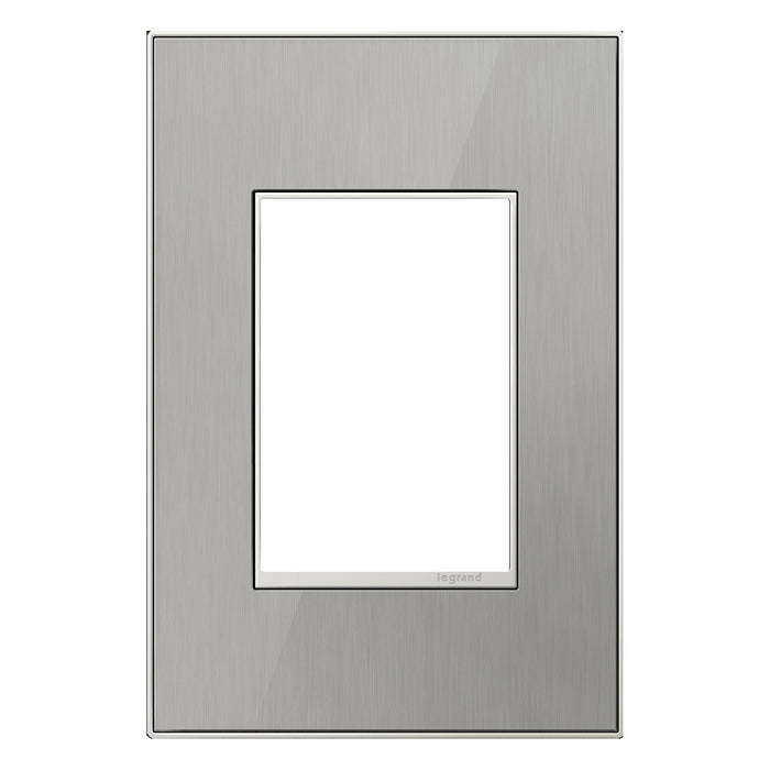 adorne® Real Materials Plus 1-Gang Wall Plate in Mirror White/White.
