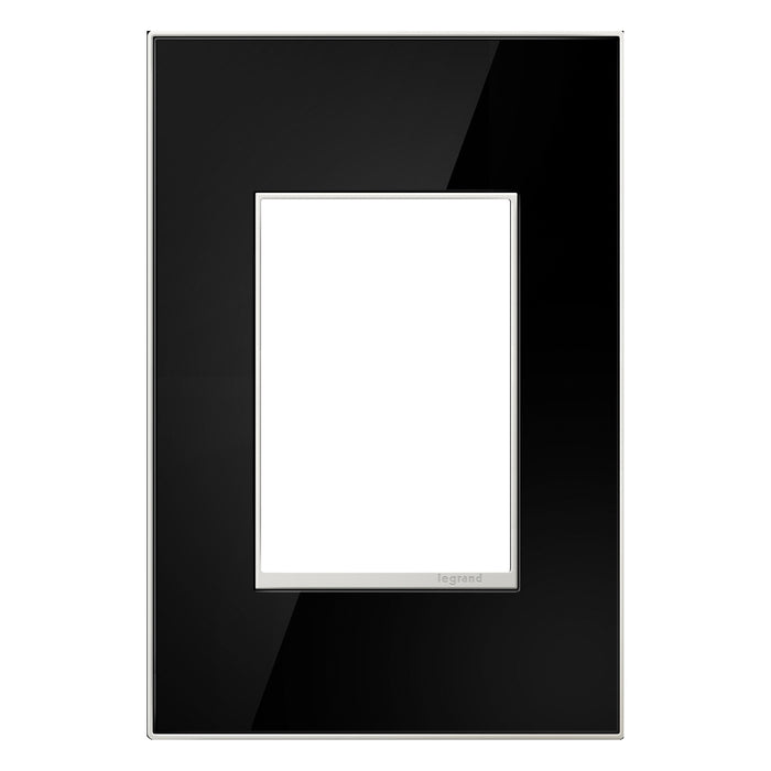 adorne® Real Materials Plus 1-Gang Wall Plate in Mirror Black.