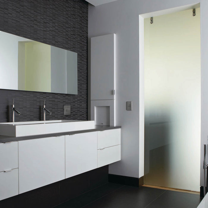 adorne® Real Materials Plus 1-Gang Wall Plate in bathroom.