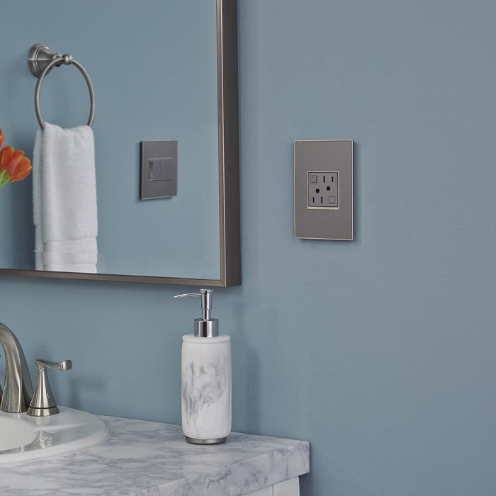 adorne® Real Materials Wall Plate in bathroom.