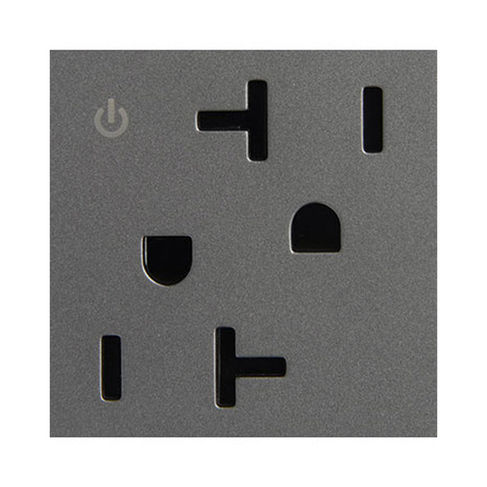 adorne® Tamper-Resistant Dual Controlled Outlet in Magnesium (20A).