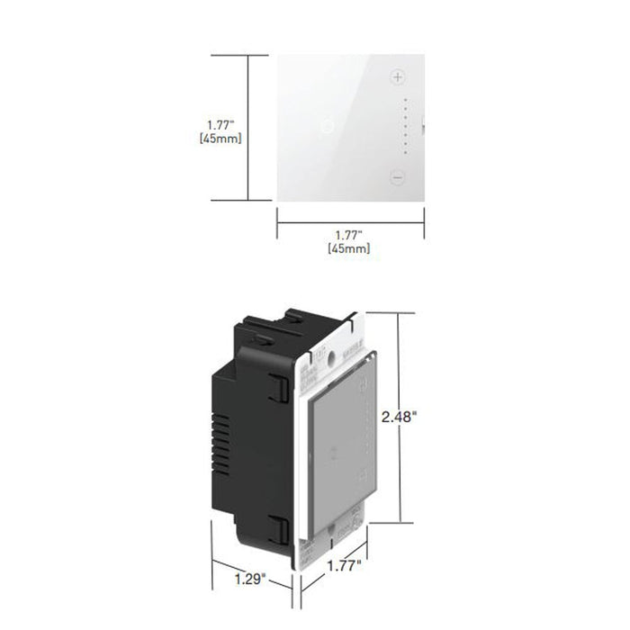 adorne® Touch Tru-Universal Dimmer - line drawing.