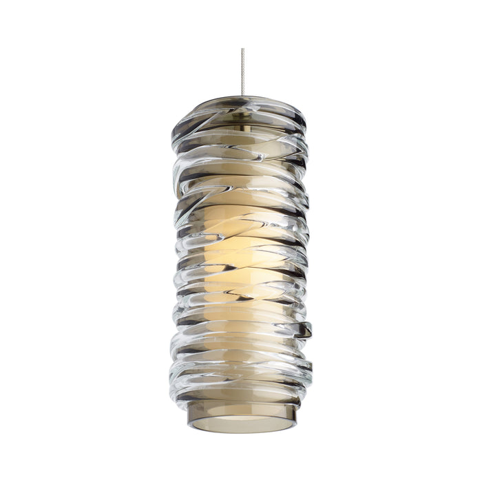 Leigh Low Voltage Pendant Light in Transparent Smoke/Chrome.