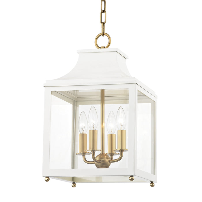 Leigh Pendant Light in Aged Brass / Soft Off White (Small).