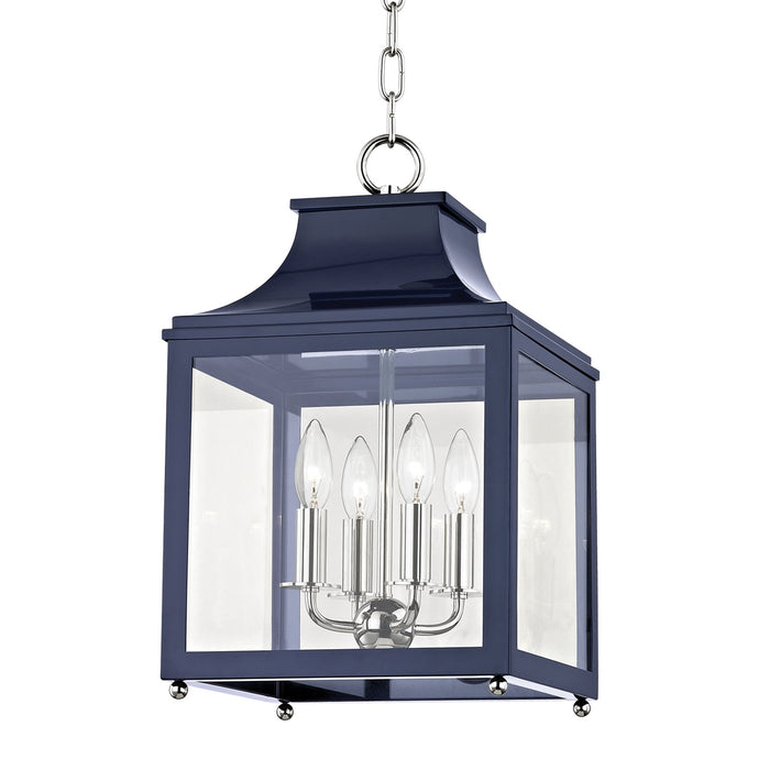 Leigh Pendant Light in Polished Nickel / Navy (Small).