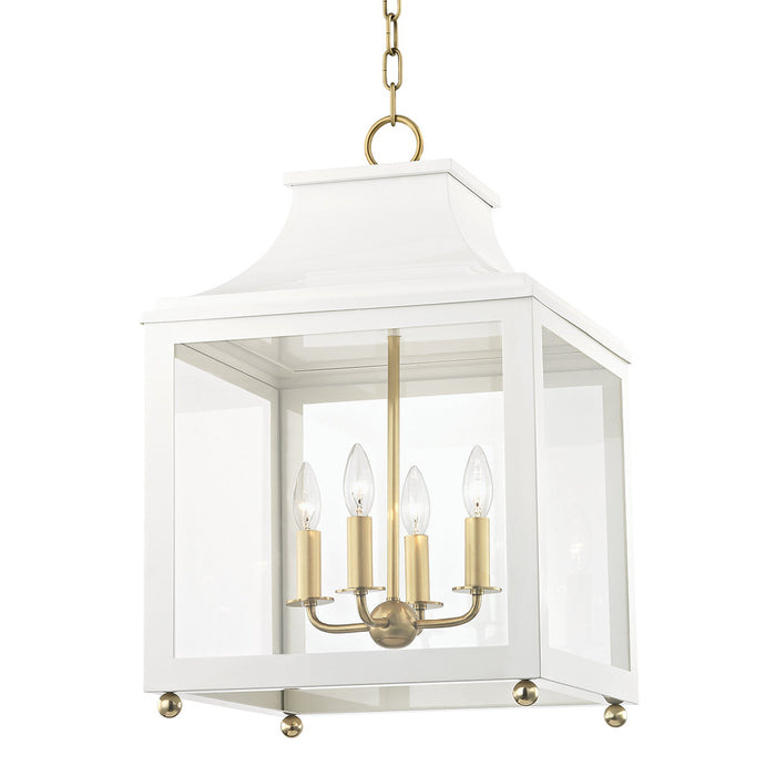 Leigh Pendant Light in Aged Brass / Soft Off White (Large).