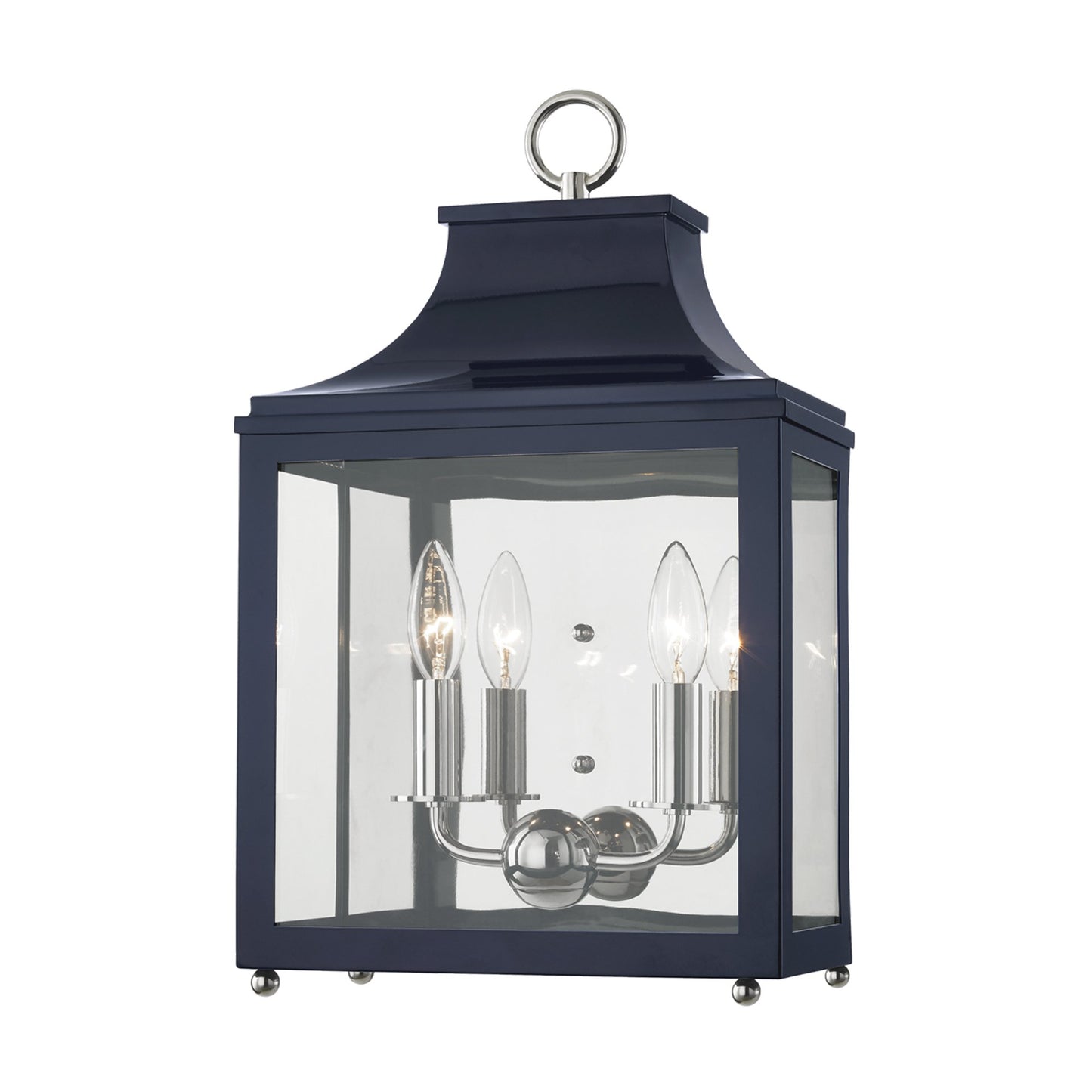 Leigh Wall Light in Polished Nickel / Navy.