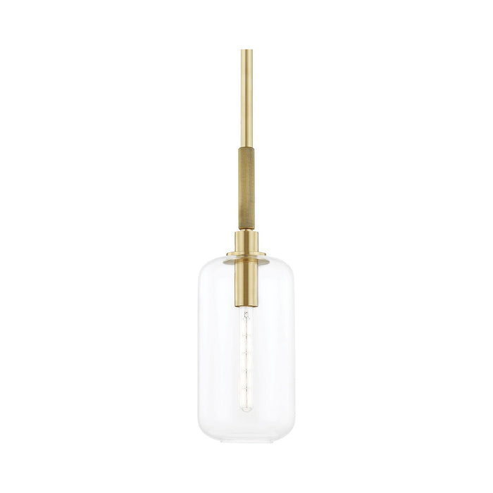 Lenox Hill Pendant Light in Small/Aged Brass.