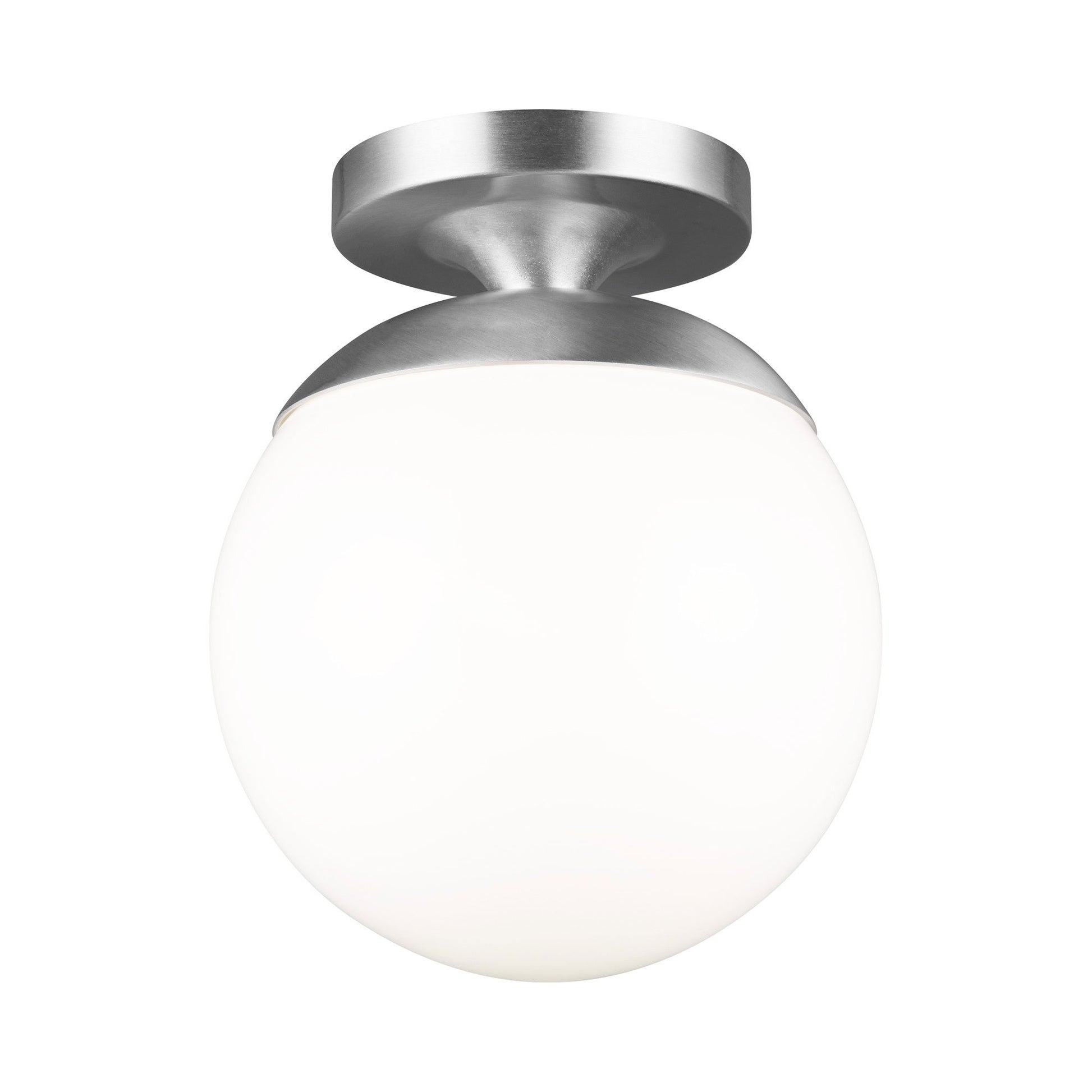 Leo Ceiling / Wall Light in White Glass/Satin Aluminum.
