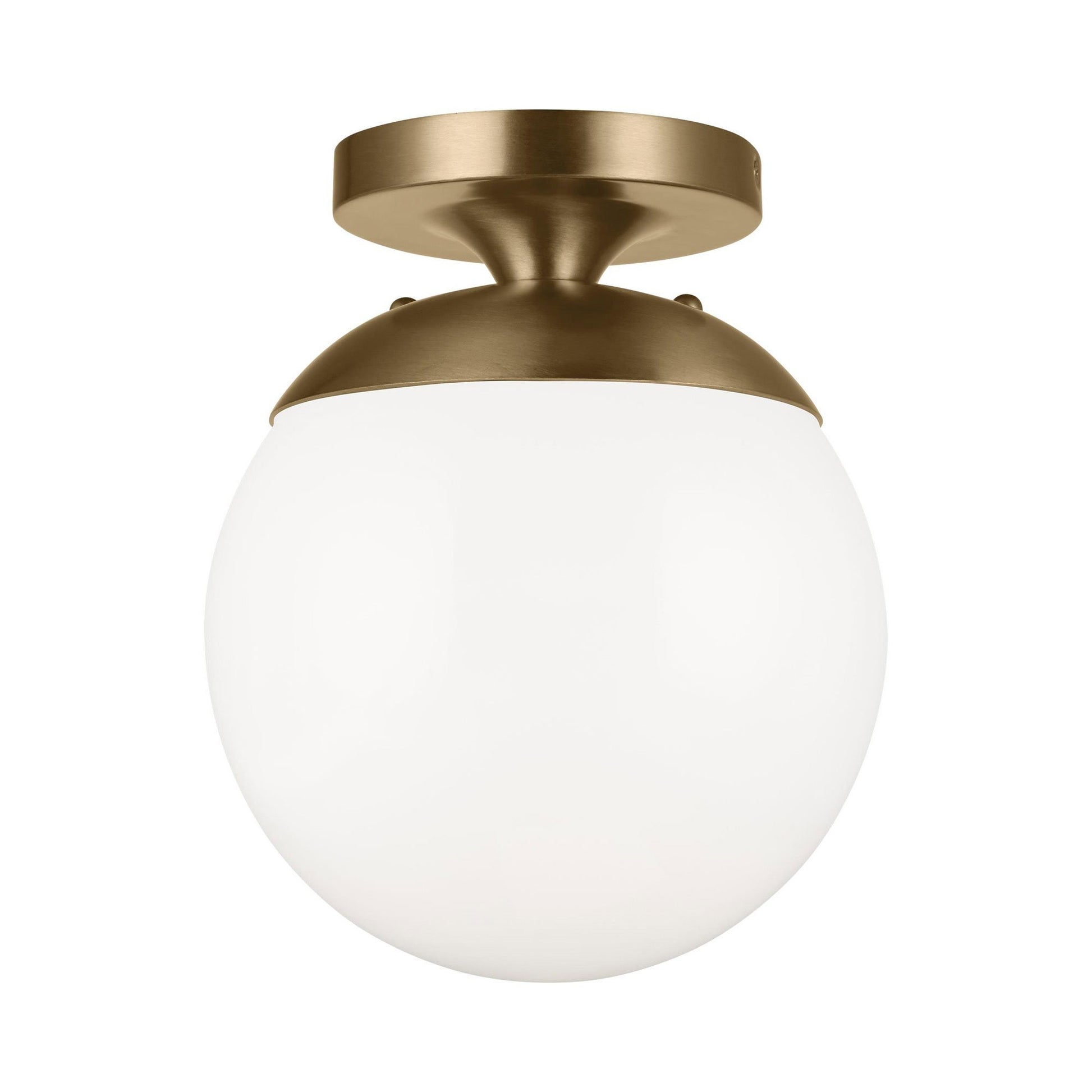 Leo Ceiling / Wall Light in White Glass/Satin Brass.