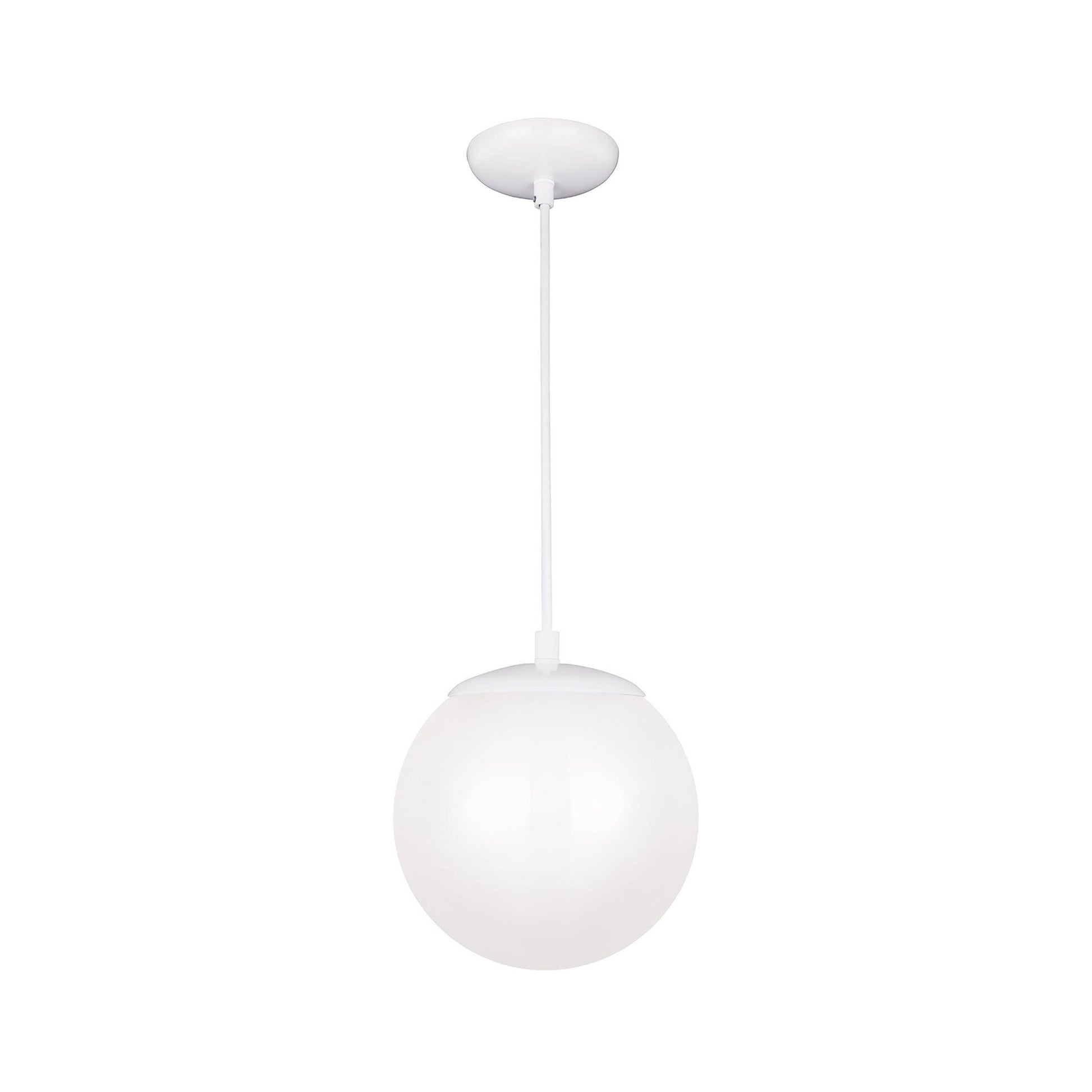 Leo Pendant Light in White/White (8-Inch/Bulb Not Included & LED Bulb Included).