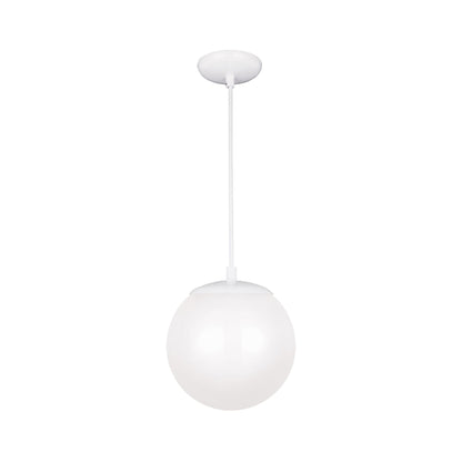 Leo Pendant Light in 8"/Incandescent/White / Smooth White.